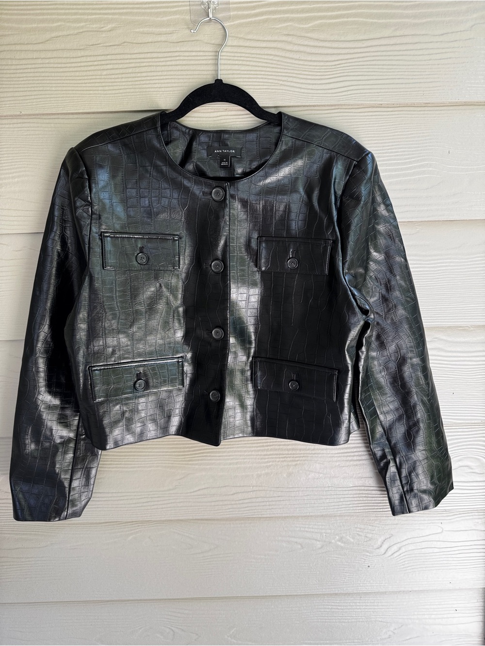 Ann Taylor Faux Leather Jacket size 14